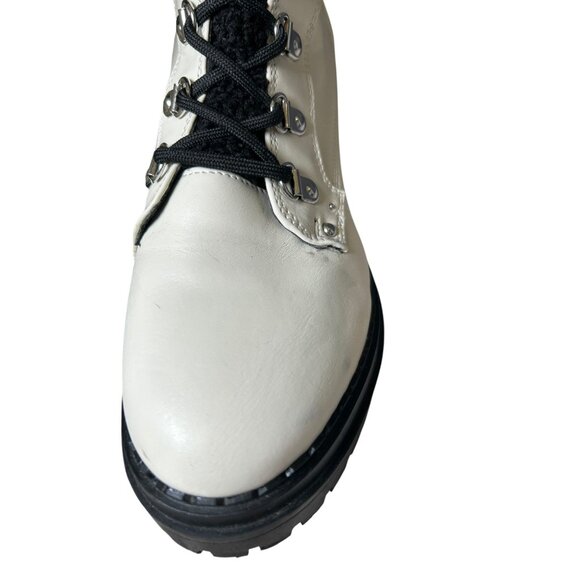 CBG Los Angeles Walken Bootie Combat Boots White Womens Sz 7.5 Side Zip Lined - Picture 4 of 16